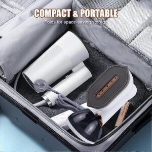 2000W Portable Handheld Garment Steamer Iron White – Sumo Deals Compactly Folded 2000W Handheld Garment Steamer Next To Its Silicone Plate Cover And Power Cable