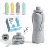 800Ml Folding Silicone Water Bottle - Grey – Sumo Deals Folding Silicone Water Bottle