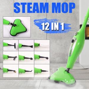 12 in 1 Multi Foldable Steam Mop in Green and White