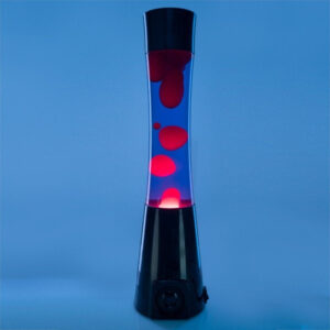 Black Motion Lamp Bluetooth Speaker with red lava and purple liquid