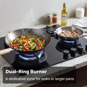 Eurochef 60Cm 4 Burner Gas Cooktop | Black Glass – Sumo Deals 60Cm Gas Cooktop