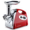Eurochef Electric Meat Grinder Stainless Steel Mincer - Red – Sumo Deals Eurochef Electric Meat Grinder Red Body Stainless Steel Mincer Hopper Front View
