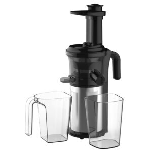 EuroChef cold press slow juicer machine in matte black stainless steel