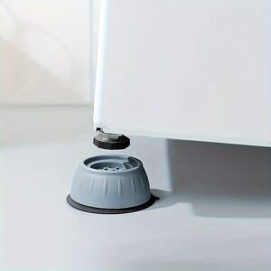 Grooved Black Rubber Base On Anti Vibration Washing Machine Pad