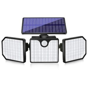 230 LED Solar Outdoor Motion Sensor Security Wall Lamp with triple adjustable heads