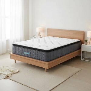 Palermo King Single Euro Top Pocket Spring Mattress showcasing its premium 33cm side profile.