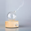 Geometry Round waterless essential oil nebuliser diffuser with round glass and beech wood base
