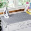 Iron Anywhere Portable Ironing Mat with silver heat protecting cover