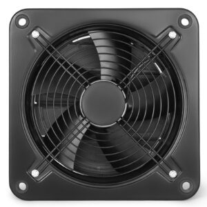 12 inch industrial ventilation extractor fan with black metal frame and five axial blades
