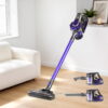 Devanti 150W Cordless Stick Vacuum Cleaner in purple showing full stick assembly