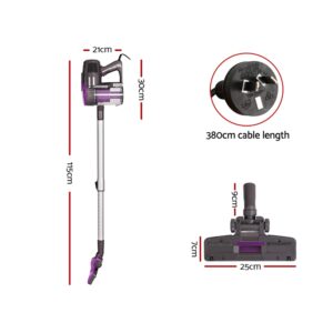 Devanti Handstick Vacuum Converted To Handheld Mode With 2-In-1 Crevice Tool Attached