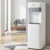 Devanti bottom loading water cooler dispenser with 3 taps in minimalist white finish