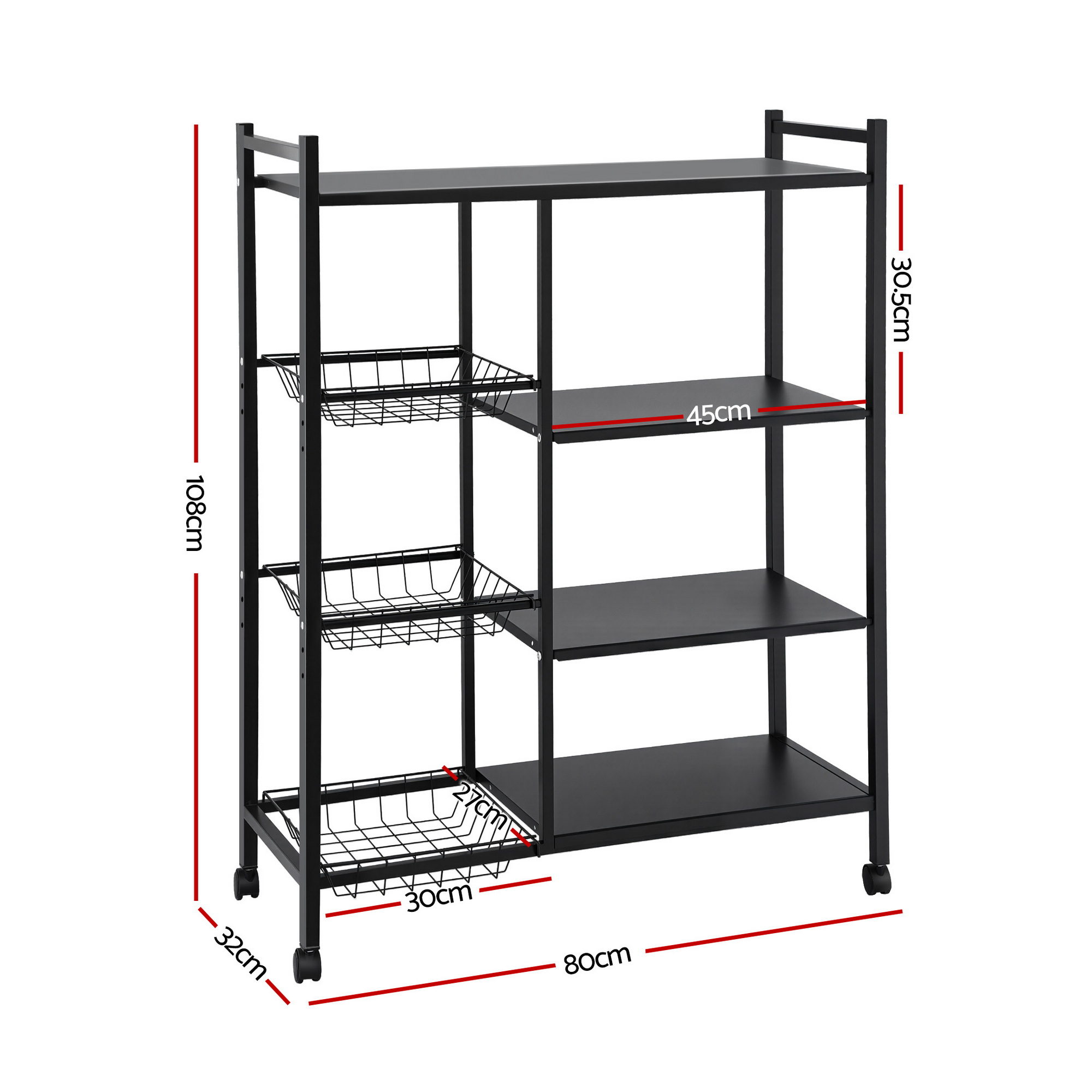 Artiss 4-Tier Storage Shelf Kitchen Bakers Rack – Sumo Deals Artiss 4-Tier Storage Shelf Kitchen Bakers Rack - Image 3