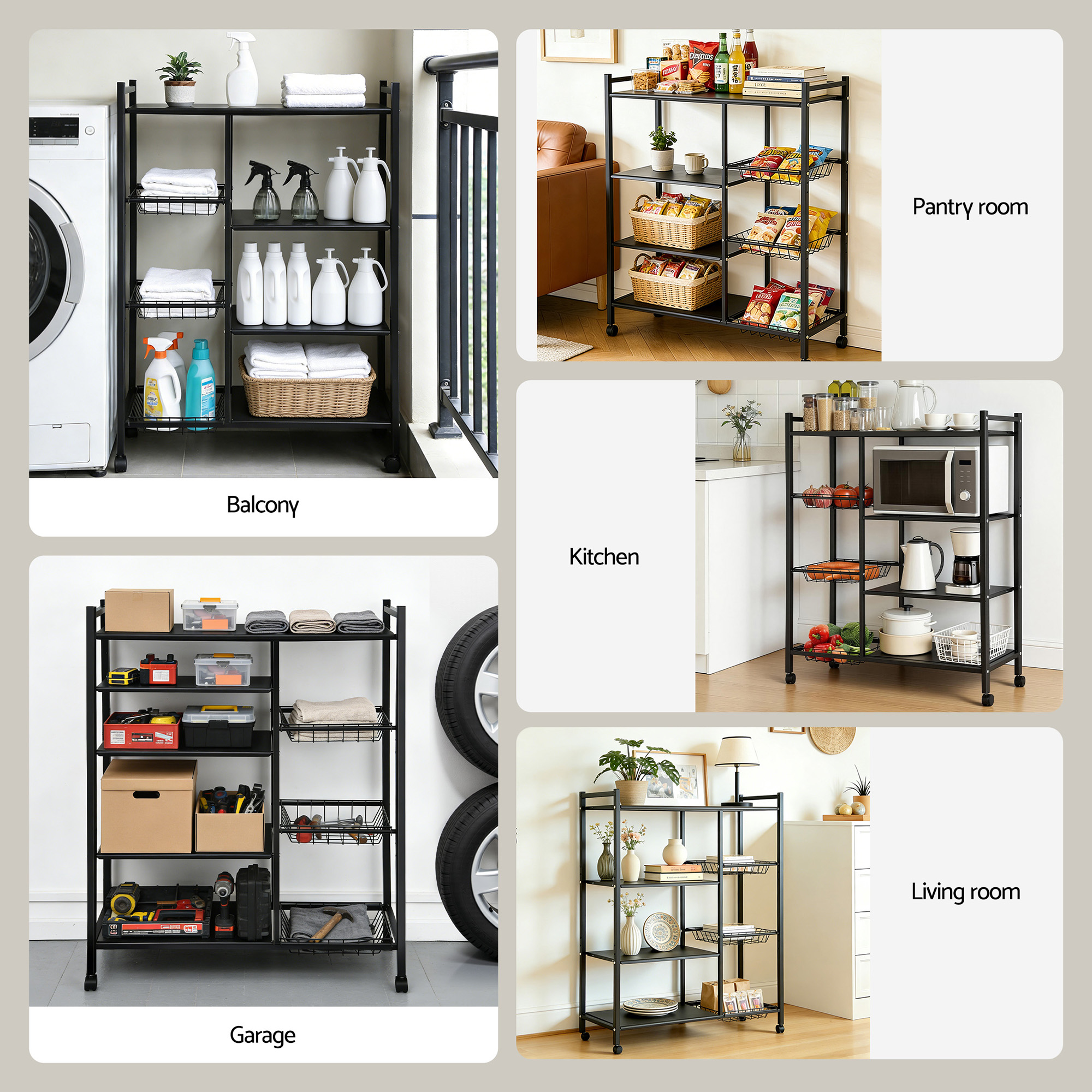 Artiss 4-Tier Storage Shelf Kitchen Bakers Rack – Sumo Deals Artiss 4-Tier Storage Shelf Kitchen Bakers Rack - Image 8