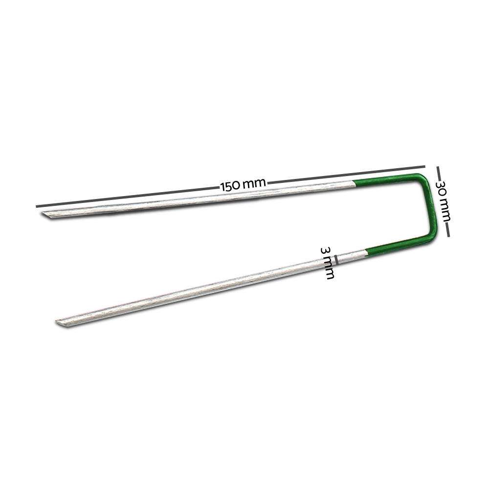 Prime Turf Artificial Grass Pins 200Pc Pack – Sumo Deals Technical Diagram Showing 150Mm Length And 30Mm Width Of Synthetic Grass Pins