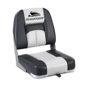 Pair of Seamanship low back grey swivel folding boat seats