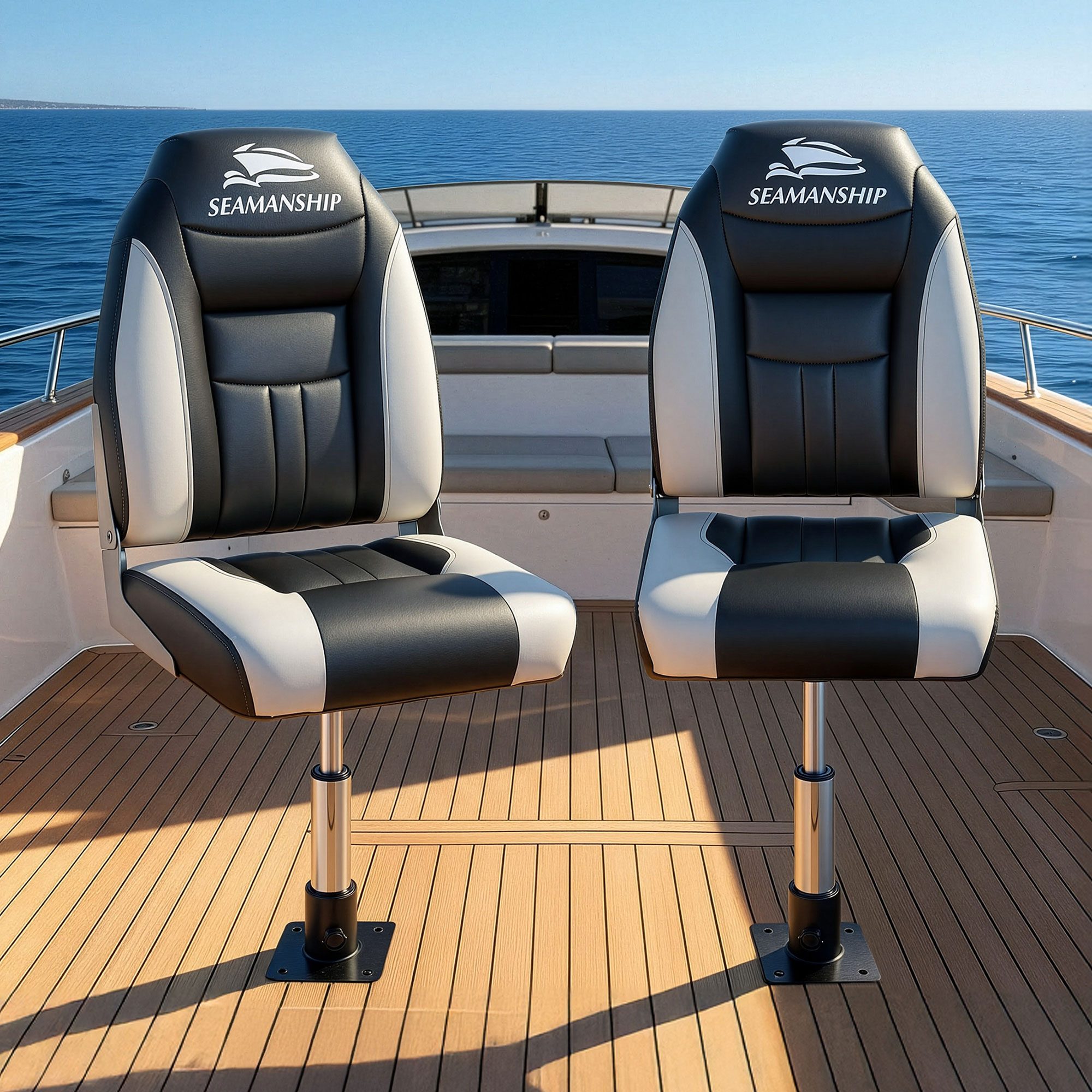 Seamanship Boat Seats And Adjustable Pedestals Combo – Sumo Deals Seamanship Boat Seats And Adjustable Pedestals Combo Pack Set Of Two Black