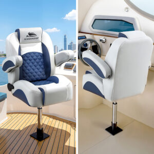 Seamanship Gas Lift Adjustable Boat Seat Pedestal 55-75Cm 2 Pack – Sumo Deals Seamanship Tall Boat Seat Pedestal Base Plate And Height Lever Mechanism