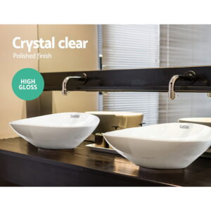 Close-Up Of The Brilliant High Gloss Finish On A Cefito Ceramic Basin