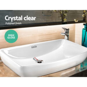 Cefito ceramic benchtop bathroom basin vanity sink installed on stone top