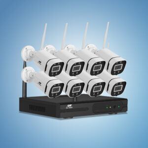 UL-Tech wireless security camera system with 8CH NVR and 8 square cameras