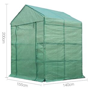 Green Fingers Walk-In Greenhouse 1.4X1.55X2M With 8 Shelves – Sumo Deals Walk-In Greenhouse