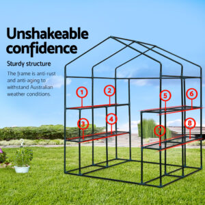 Green Fingers Walk-In Greenhouse 1.4X1.55X2M With 8 Shelves – Sumo Deals Walk-In Greenhouse