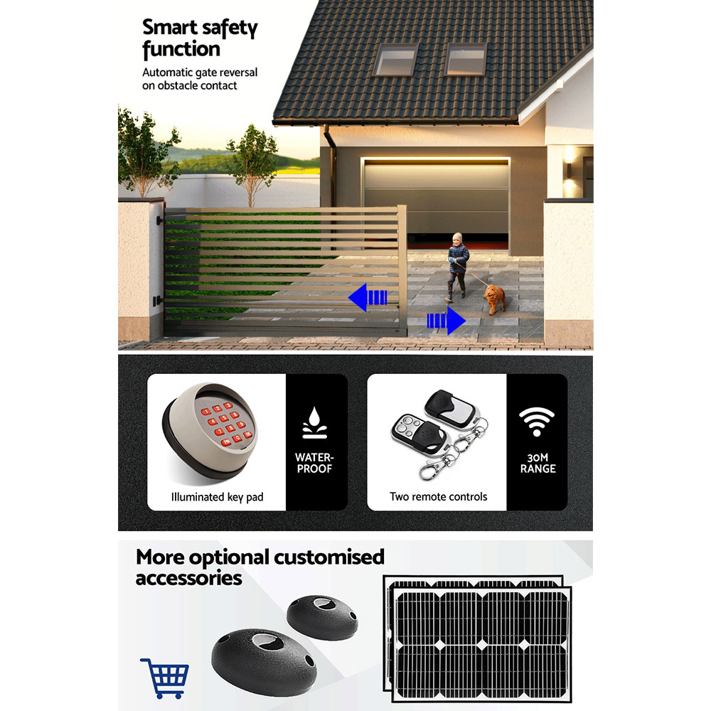 Lockmaster Electric Sliding Gate Opener Kit 1800Kg – Sumo Deals Six 1-Metre Steel Gear Tracking Rails For Sliding Gate Automation