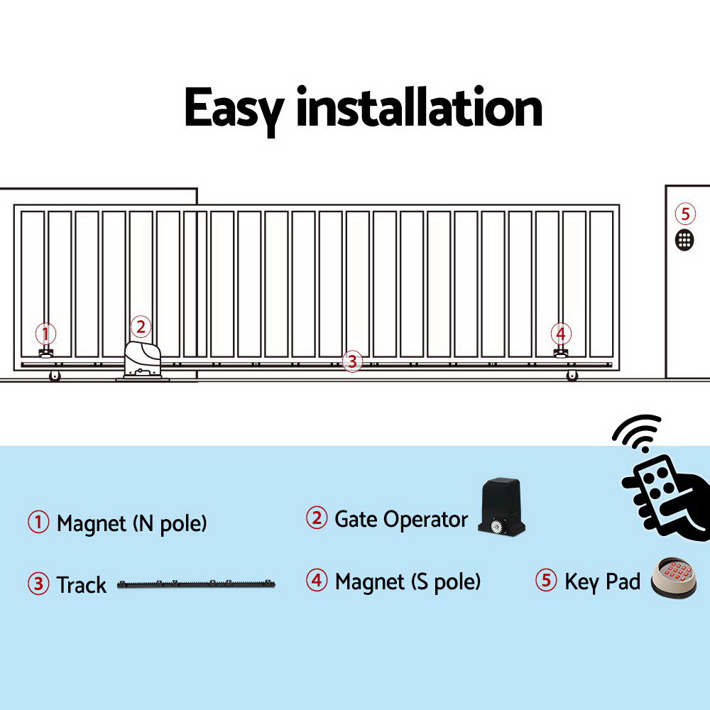 Automatic Sliding Gate Opener Kit 1000Kg Motor 4M – Sumo Deals Automatic Sliding Gate Opener Kit 1000Kg Motor 4M - Image 7