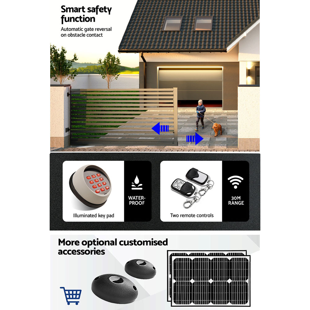 Lockmaster Automatic Sliding Gate Opener Kit 1000Kg – Sumo Deals Backlit Led Security Keypad For Automatic Sliding Gate Opener