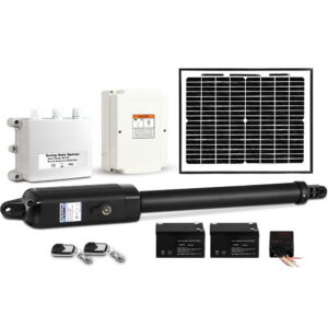 LockMaster solar single swing gate opener kit heavy duty aluminium actuator arm