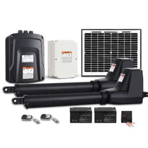 LockMaster solar dual swing gate opener kit twin aluminium actuator arms