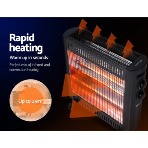 Devanti 2200W Infrared Heater Radiant Heaters Panel Product Image Sumo Deals