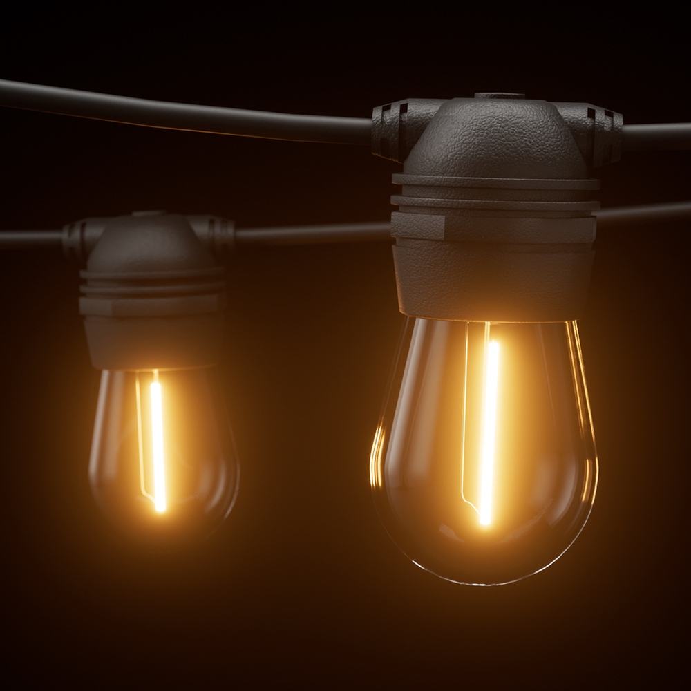 77M Outdoor Solar Festoon String Lights – Sumo Deals 77M Outdoor Solar Festoon String Lights Illuminating An Outdoor Venue At Night