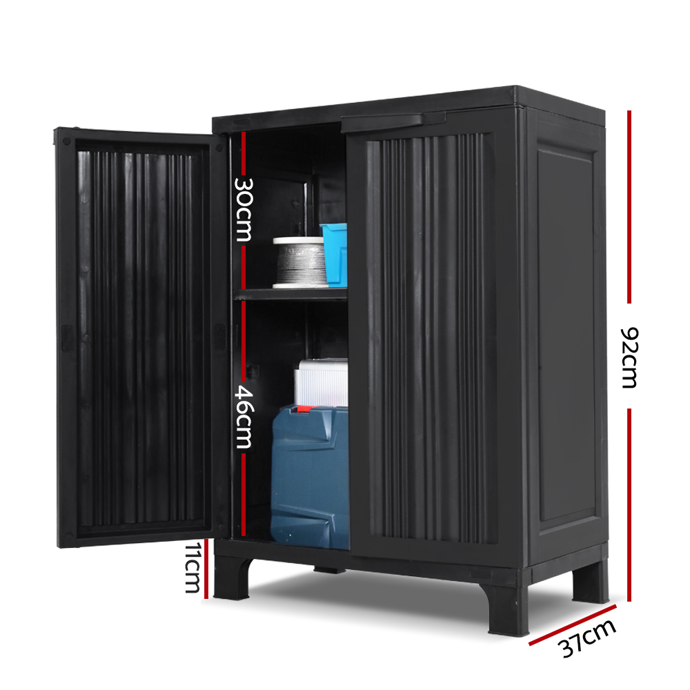 Gardeon Outdoor Storage Cabinet Box 92Cm Lockable Black – Sumo Deals Outdoor Storage Cabinet