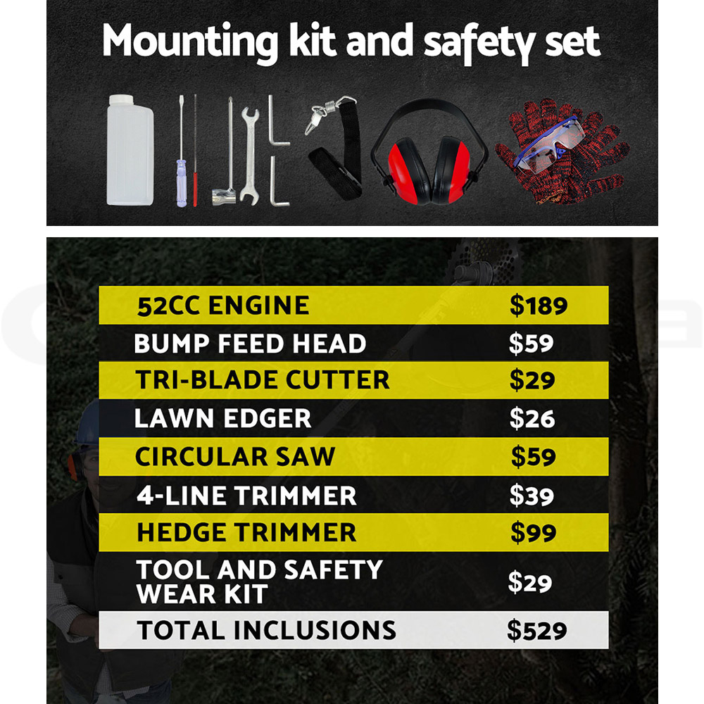 Giantz 7-In-1 Petrol Pole Chainsaw &Amp; Hedge Trimmer – Sumo Deals Petrol Pole Chainsaw