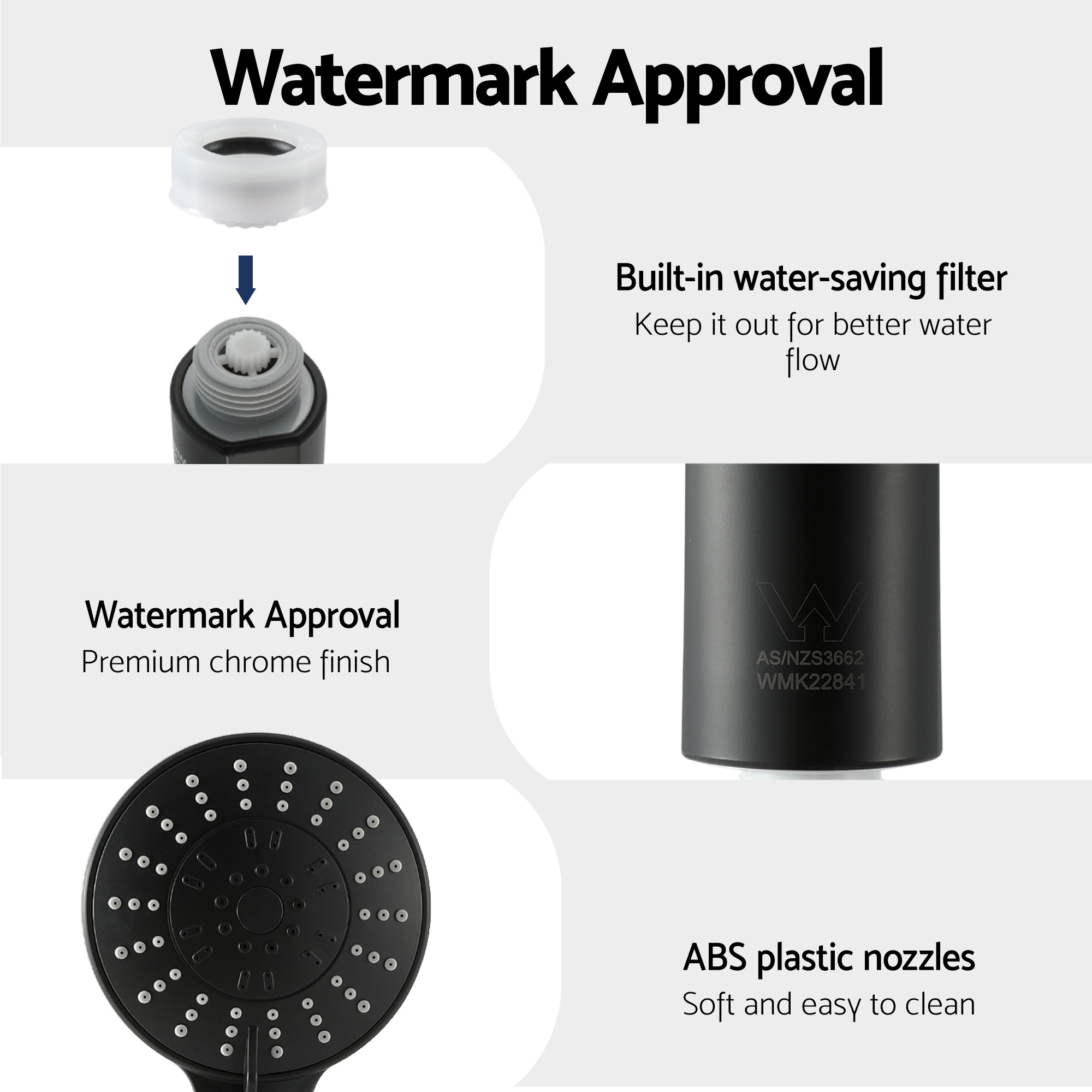 Cefito 4.5 Inch Matte Black Handheld Shower Head – Sumo Deals Cefito 4.5 Inch Matte Black Handheld Shower Head - Image 7