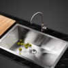 Cefito compact stainless steel single bowl kitchen sink silver 45x30cm