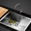 Cefito single bowl stainless steel kitchen sink 51x45cm with silky satin finish