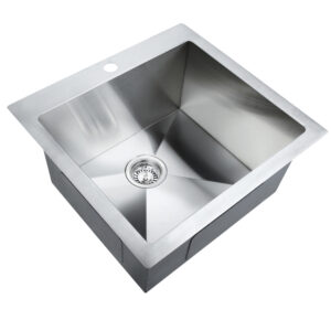 X Flume Drainage Design On Deep Stainless Steel Single Bowl Kitchen Sink