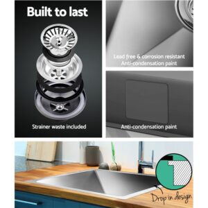 Cefito Stainless Steel Single Bowl Kitchen Sink 60X45Cm Product Image Sumo Deals
