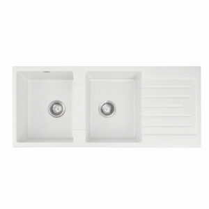 Cefito White Granite Kitchen Sink Double Bowl 116X50Cm – Sumo Deals Cefito White Granite Kitchen Sink Double Bowl 116X50Cm Product Image Sumo Deals