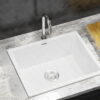 Cefito White Granite Kitchen Sink Single Bowl 55x45cm Top View