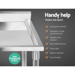 Cefito Stainless Steel Sink Bench Kitchen Workstation 100Cm Product Image Sumo Deals