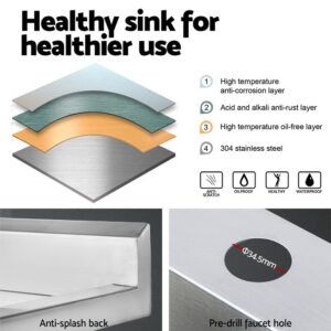 Cefito Stainless Steel Sink Bench Kitchen Workstation 100Cm Product Image Sumo Deals