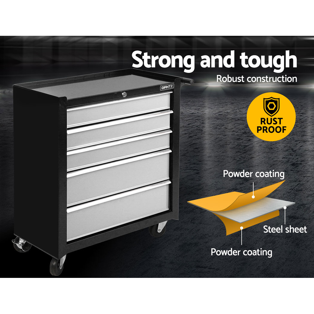 Giantz 5-Drawer Tool Box Trolley | Grey Storage – Sumo Deals 5-Drawer Tool Box