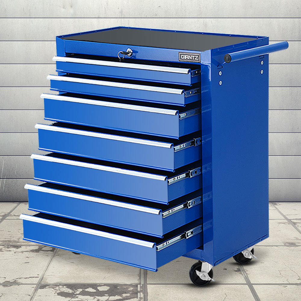 Giantz 7 Drawer Tool Box Cabinet Trolley Blue – Sumo Deals 7 Drawer Tool Box