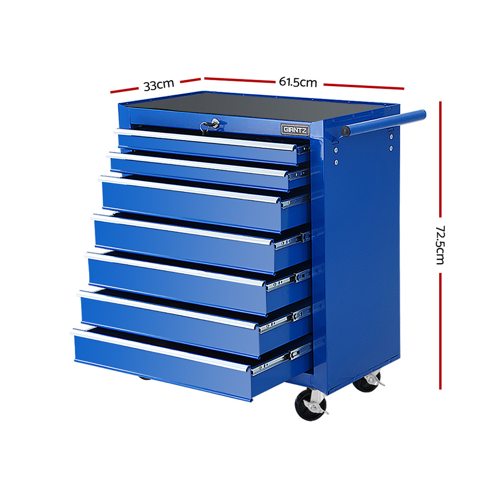Giantz 7 Drawer Tool Box Cabinet Trolley Blue – Sumo Deals 7 Drawer Tool Box