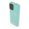 ChargeCore SafeCharge Max 10K Power Bank in vibrant Aquatic Awe blue showing premium matte texture.