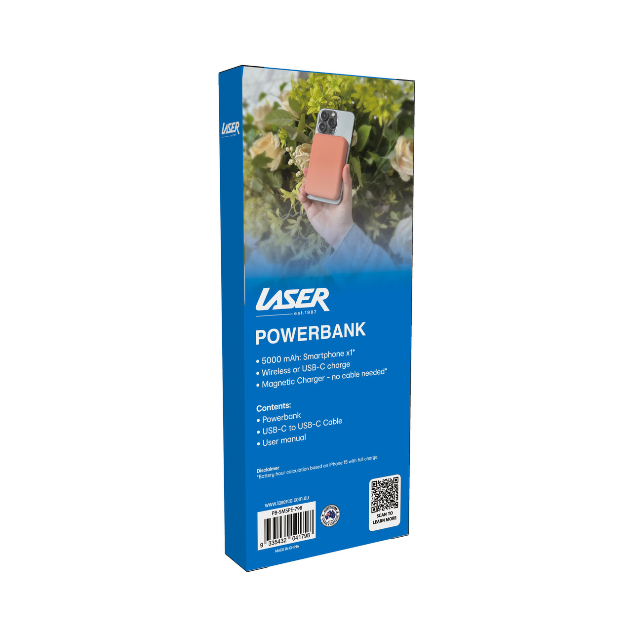 Laser 5000Mah Magnetic Wireless Power Bank Peach – Sumo Deals Magnetic Wireless Power Bank